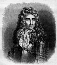 Portrait of the marechal of Catinat (Nicolas de Catinat de La Fauconnerie), French military. Engraving from 1868 after the Hire.