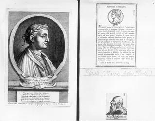 Portraits of Horace, Scipio Aemilianus, and Plautus