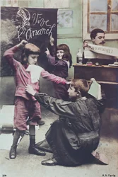 Postcard criticising the secular system of education