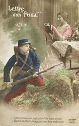 Postcard Depicting a Letter from a Poilu, 1914-18