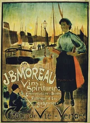 Poster advertising Croix de Vie, made by J.B. Moreau, Vendee