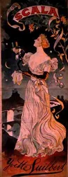 Poster advertising a performance by Yvette Guilbert, at the Scala, Paris