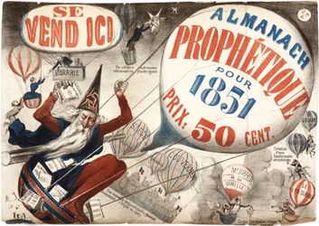 Poster advertising the Almanach Prophetique, 1851