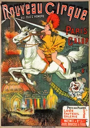 Poster for an equestrian magazine at the Nouveau Cirque on rue Saint Honore in Paris