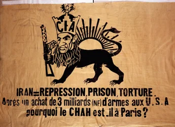 Poster probably referring to Operation Ajax, targeting Iran