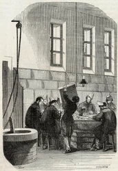 Posts: Sorting of Letters for Departments and Abroad - Engraving in 