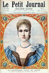 Princess Alix of Hesse (Alexandra Feodorovna) (Alexandra Feodorovna Romanov) fiancee of Tsar Nicholas II of Russia. Princess Alice of Hesse and the Rhine (1872-1918). Fiancee of the Russian Emperor Nicholas II. Illustration for Le Petit Journal