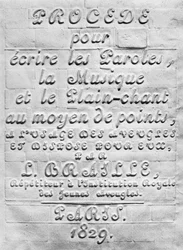 Procede pour ecrire les Paroles, la Musique et le Plain-chant au moyen de points, a l