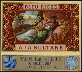 Product Label for Bleu Riche a la Sultane