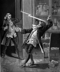 Professor Georges Guillaume Richmann (1711-1753) died in his workshop following an experiment with an electrometer
