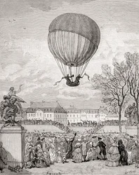 Professor Jacques Charles and Nicolas-Louis Robert fly the world