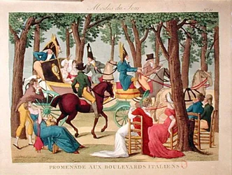 Promenade on the Boulevard des Italiens in Paris, early 19th century