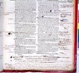 Proofing Page with Corrections of an Edition of the French Academy Dictionary