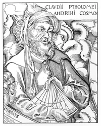 Ptolemy holding a sextant
