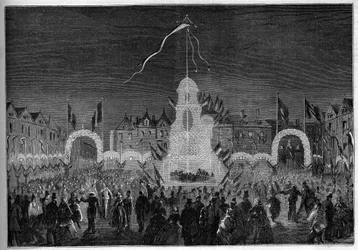 Public illuminations and dances for the feast of August 15. Abbeville, Somme (80)