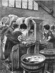 Public wash, washing workshop, water use 1880