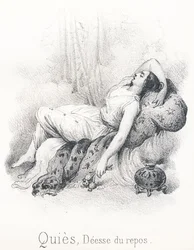 Q Quies: Goddess of tranquility and rest, wife of Sleep, daughter of Erebus and Night