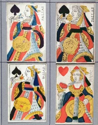 Queen of Spades and Queen of Hearts Playing Cards, 17th - 18th Century