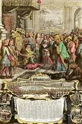 Reception of Mehemet Effendi Turkish ambassador of the great Sultan Achmet by Louis XV on 21 March 1721 at the Tuileries
