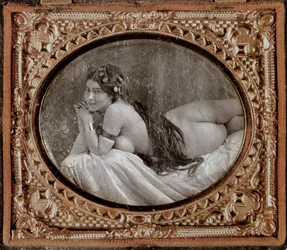 Reclining Nude, c.1850, from a Book of Photography Published in 1980