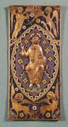 Reliquary plaque depicting Christ with the symbols of the evangelists