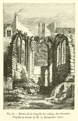 Remains of the chapel of the College of Grassins; after a drawing by Mr. A. Bonnardot, 1850