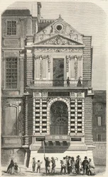 Restoration of the windows known as Charles IX at the Louvre in the 19th century - Engraving from 