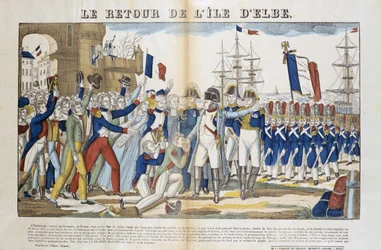 Return of Napoleon Bonaparte (1769-1821) from His Exile to Elba Island in 1815. Picture of Epinal