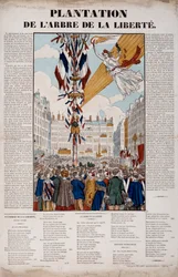 Revolution of 1848: plantation of the Tree of Liberty on 25 March 1848. Engraving of 1848 Paris, Musee Carnavalet