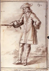 Rhabdomancy - rhabdomancy - dowsing - in “Occult physics, ou Treat de la baguette divinatoire et de son utile pour la disouverte des sources des mines des caches, des thieves et des murtriers fugitives, etc” - by Pierre Le Lorrain (Abbé de Vallemo