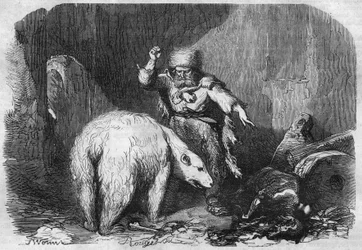 Roman serial: "Han of Iceland" by Victor Hugo (1802-1885). Engraving in "Les bons romances"