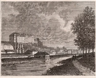 Sable-sur-Sarthe - engraving in 