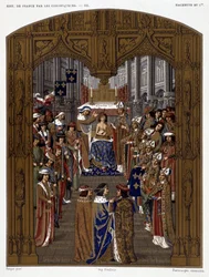 Coronation of Charles VI (1380) - in "The Chroniclers of the History of France from the Origins to the 16th Century" by Mme de Witt, Paris