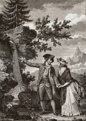 Saint Preux and Julie - engraving of 1793 for 
