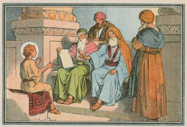 Scene from the Life of Jesus (coloured engraving)