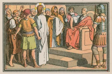 Scene from the Life of Jesus (coloured engraving)