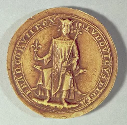Seal of St. Louis Holding a Sceptre and the Fleur de Lys