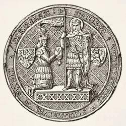 Seal of the University of Prague, from Science and Literature in The Middle Ages by Paul Lacroix pub. London 1878
