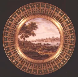 Sevres Plate Decorated with a View of Warsaw