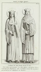 Unknown Century and Reign, Costumes of Two Queens of the First Race (engraving)