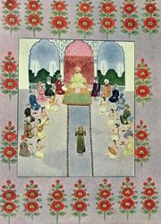 Sinbad the Sailor receiving Sinbad the Porter, illustration for Sinbad the Sailor, from The Arabian Nights, 1895