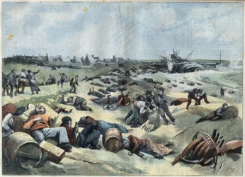 Sinking on the island of Wight: looting of a French brick loaded with wines by the inhabitants of the island, in "Le Petit Parisien"