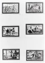 Six Vignettes Depicting Bread Making