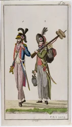 Soldiers of the French Revolution Carrying Bayonets in 1793