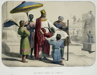 Solomon built the temple (the construction site in the background)