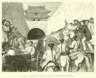 Under the Gate of Tianjin, After a Sketch by the Author