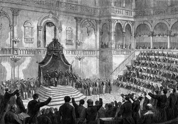 Speech by the King of Italy Victor Emmanuel II (Vittorio Emanuele) (Victor-Emmanuel) (1820-1878) at the opening of the session of the Italian states in the parliament of Turin