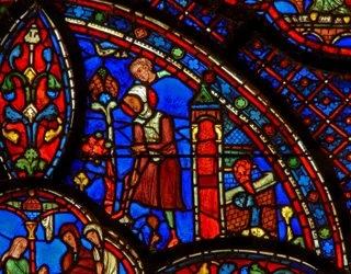 St Anthony digging at his hermitage