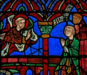 St Cheron window: appears at his tomb