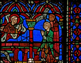 St Cheron window: appears at his tomb